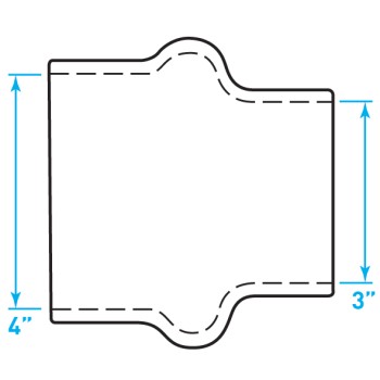 Air Intake Rubber Hump Hose Reducer - 4" / 3"